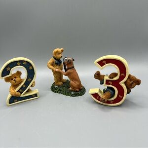 “Boyd's Bears Baby's Second, and Third Birthday" Figurines 2001 Plus Dog Lot